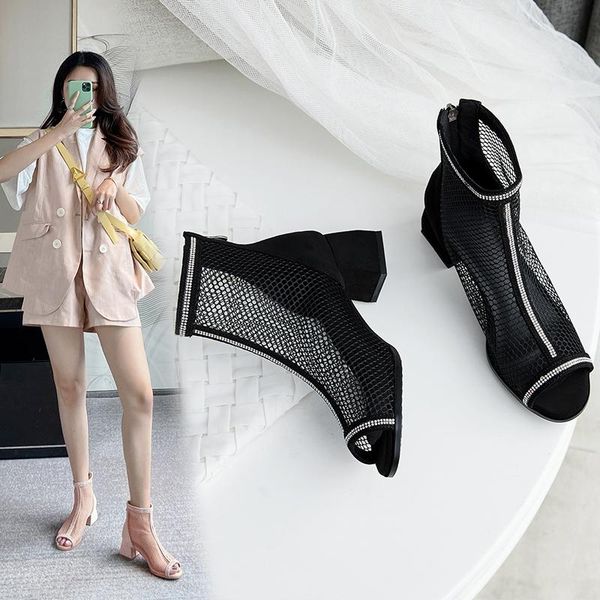 boots 2021 fish mouth mesh women summer black zipper botas mujer brand design female shoes ankle booties size 31 32 41
boots 2021 fish mouth mesh women summer black zipper botas mujer brand design female shoes ankle booties size 31 32 41