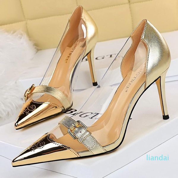 dress shoes bigtree women pumps heels transparent pvc ladies metal belt buckle stiletto high heel wedding, Black
dress shoes bigtree women pumps heels transparent pvc ladies metal belt buckle stiletto high heel wedding, Black