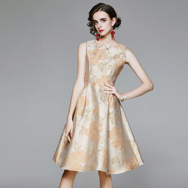 women autumn luxury jacquard dress festa cocktail party robe female vintage sleeveless dresses vestidos casual, Black;gray
women autumn luxury jacquard dress festa cocktail party robe female vintage sleeveless dresses vestidos casual, Black;gray
