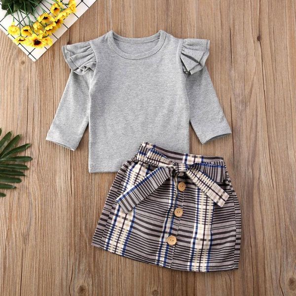spring 2pcs toddler kids baby girl clothes 0-5y casual solid cotton t-shirt plaid dress skirt outfits set clothing sets, White
spring 2pcs toddler kids baby girl clothes 0-5y casual solid cotton t-shirt plaid dress skirt outfits set clothing sets, White