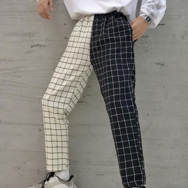 women's pants & capris korea 2021 spring vintage patchwork joggers sweatpants harajuku woman trousers elastics hit color high waist 249, Black;white
women's pants & capris korea 2021 spring vintage patchwork joggers sweatpants harajuku woman trousers elastics hit color high waist 249, Black;white