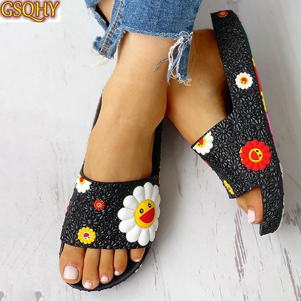 women summer slippers cute flower flat flip flops ladies soft slides shoes female print floral colorful beach casual sandals, Black
women summer slippers cute flower flat flip flops ladies soft slides shoes female print floral colorful beach casual sandals, Black