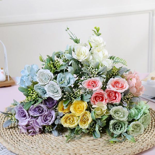 decorative flowers & wreaths roses artificial silk bouquet for decoration fake hydrangea white wedding home diy table
decorative flowers & wreaths roses artificial silk bouquet for decoration fake hydrangea white wedding home diy table