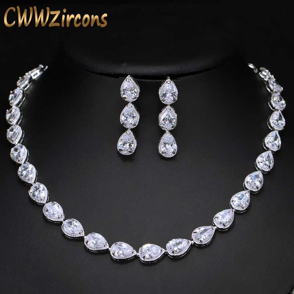 stunning pear cut cz zirconia stone women fashion wedding party earrings necklace jewelry sets t019 210714, Silver
stunning pear cut cz zirconia stone women fashion wedding party earrings necklace jewelry sets t019 210714, Silver