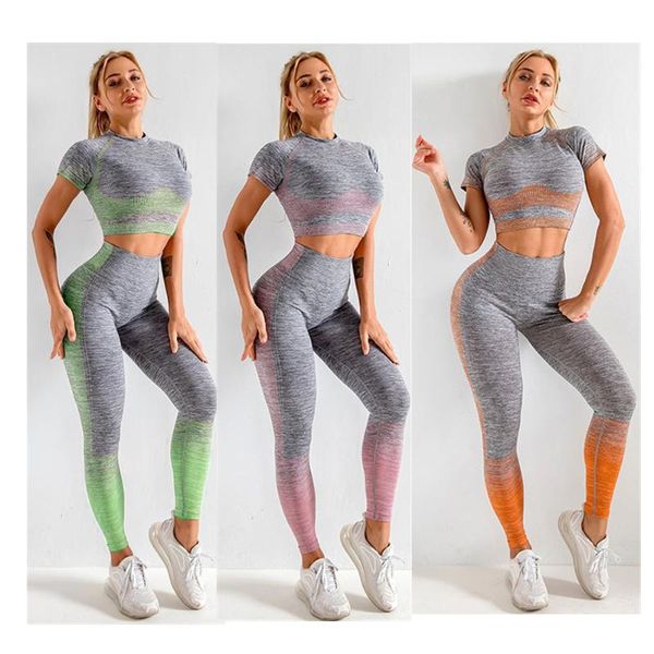 yoga outfit seamless ladies fitness exercise short sleeve and pants set wear sportswear crop high waist leggings
yoga outfit seamless ladies fitness exercise short sleeve and pants set wear sportswear crop high waist leggings
