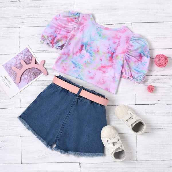 clothing sets pudcoco kid's short jeans suit round neck puff sleeves tie-dyed elastic waist ripped with belt 2pcs outfits baby girl, White
clothing sets pudcoco kid's short jeans suit round neck puff sleeves tie-dyed elastic waist ripped with belt 2pcs outfits baby girl, White