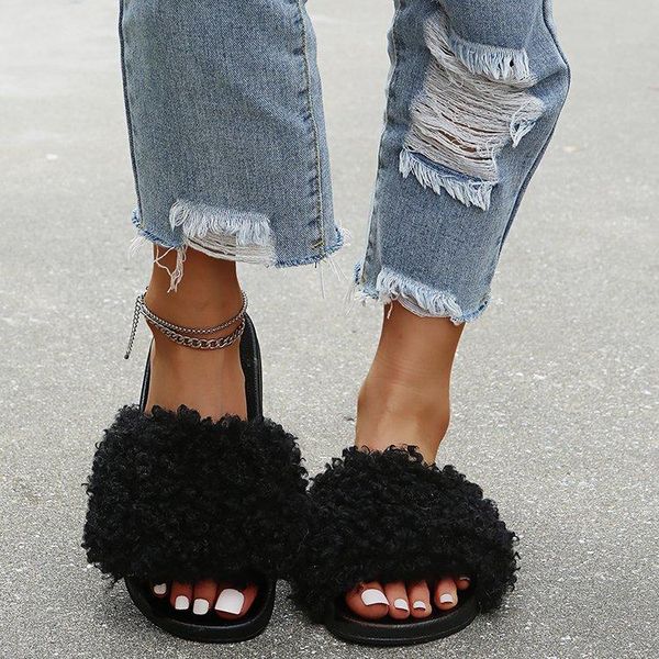 slippers faux fur women furry fluffy outdoor indoor home flat shoes female casual flops slides dropshopping 2021, Black
slippers faux fur women furry fluffy outdoor indoor home flat shoes female casual flops slides dropshopping 2021, Black