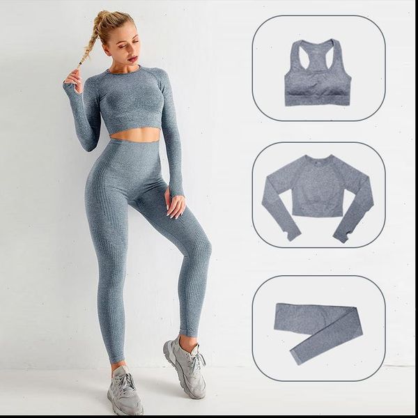 athvotar tracksuit two piece womens tracksuits set long sleeve crop high waist pants seamless sport clothing, Gray
athvotar tracksuit two piece womens tracksuits set long sleeve crop high waist pants seamless sport clothing, Gray