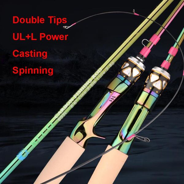 boat fishing rods 1.68-1.98m double tips rod ul+l power baitcasting spinning colorful lure ultra light casting
boat fishing rods 1.68-1.98m double tips rod ul+l power baitcasting spinning colorful lure ultra light casting