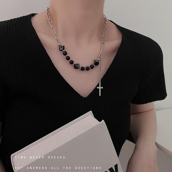 chains cross necklaces girl dice necklace woman creative fashion splicing pendant personality clavicle chain silver color metal brincos
chains cross necklaces girl dice necklace woman creative fashion splicing pendant personality clavicle chain silver color metal brincos