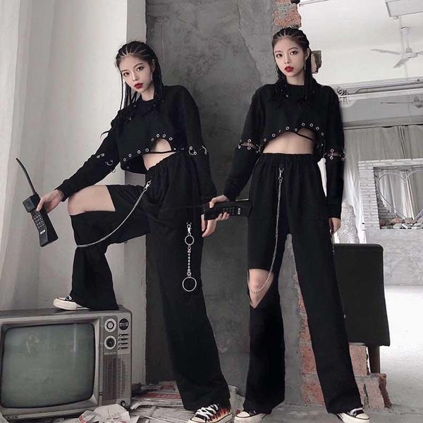 women's pants & capris streetwear korean punk hip hop trouser style elastic high waist chain straight wide leg destroy trousers female, Black;white
women's pants & capris streetwear korean punk hip hop trouser style elastic high waist chain straight wide leg destroy trousers female, Black;white