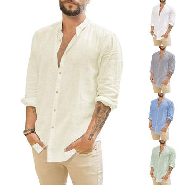 men's casual shirts autumn men buttons shirt 2021 european and american linen cardigan stand-neck long sleeve in solid color, White;black
men's casual shirts autumn men buttons shirt 2021 european and american linen cardigan stand-neck long sleeve in solid color, White;black