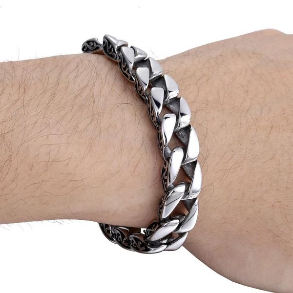 link, chain 11mm wide mens bracelet 316l stainless steel flat curb cuban link wholesale drop rock bangles jewelry lhb30, Black
link, chain 11mm wide mens bracelet 316l stainless steel flat curb cuban link wholesale drop rock bangles jewelry lhb30, Black