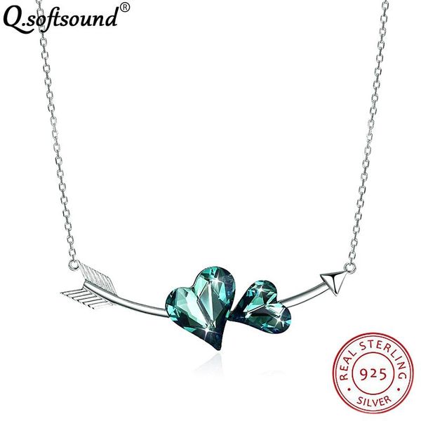 pendant necklaces cupid's arrow 925 sterling silver for women two hearts grade crystal necklace jewelry bijoux femme qn330
pendant necklaces cupid's arrow 925 sterling silver for women two hearts grade crystal necklace jewelry bijoux femme qn330