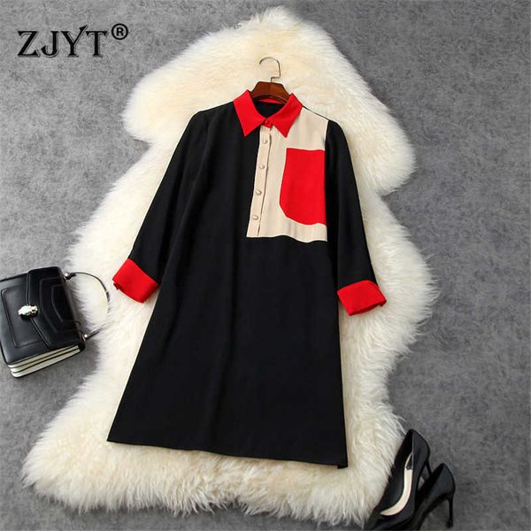 spring fashion woman clothes turn down collar contrast color loose shirt dress casual vestidos elegant knee length festa 210601, Black;gray
spring fashion woman clothes turn down collar contrast color loose shirt dress casual vestidos elegant knee length festa 210601, Black;gray