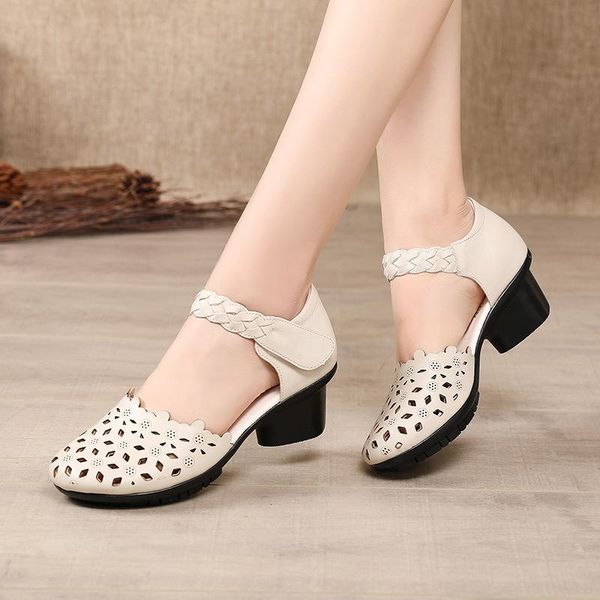 mary janes sandals cutout breathable split leather shoes women medium heels summer handmade comfortable, Black
mary janes sandals cutout breathable split leather shoes women medium heels summer handmade comfortable, Black