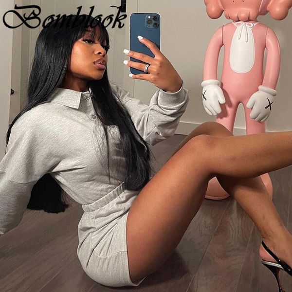 women's tracksuits bomblook casual fashion 2021 autumn solid turn down collar with shorts 2 pieces sets femme streetwears, Gray
women's tracksuits bomblook casual fashion 2021 autumn solid turn down collar with shorts 2 pieces sets femme streetwears, Gray