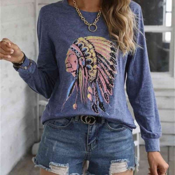 fashion sweater fine woolen 2021 women's printed head long sleeve round neck t-shirt, White;black
fashion sweater fine woolen 2021 women's printed head long sleeve round neck t-shirt, White;black