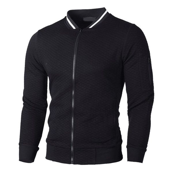 men's hoodies & sweatshirts hoodie zip up jacket men polerones male tracksuit 2021 casual plaid, Black