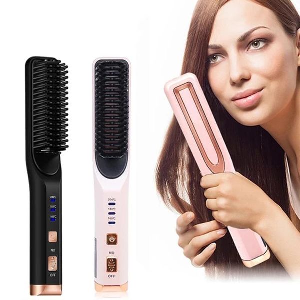 rechargeable hair straightening iron temperature control electric brush straightener comb curling styling hairstyle brushes
rechargeable hair straightening iron temperature control electric brush straightener comb curling styling hairstyle brushes