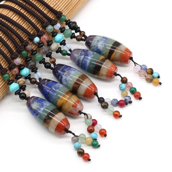pendant necklaces charm 100% natural stone olive shape rope chain necklace healing reiki colorful men's women's children's ch, Silver
pendant necklaces charm 100% natural stone olive shape rope chain necklace healing reiki colorful men's women's children's ch, Silver