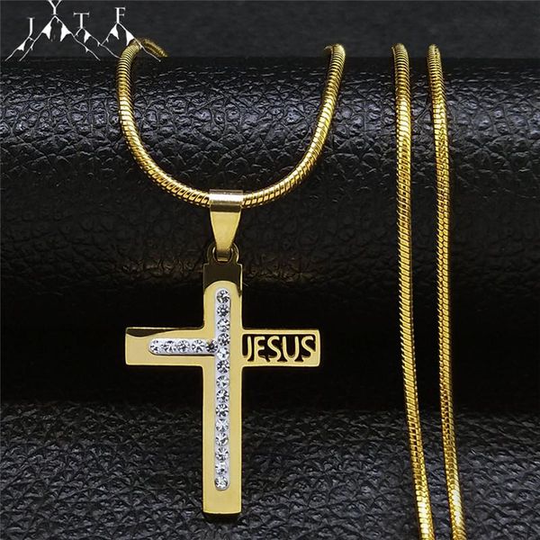 pendant necklaces 2021 cross crystal stainless steel small gold color catholic jesus chain jewelry bijoux acier xh8027s05, Silver
pendant necklaces 2021 cross crystal stainless steel small gold color catholic jesus chain jewelry bijoux acier xh8027s05, Silver