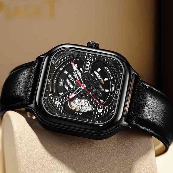 new men's watches olevs 2021 brand luxury waterproof mechanical square watch for men sports hollow clock male relogio masculino, Slivery;brown
new men's watches olevs 2021 brand luxury waterproof mechanical square watch for men sports hollow clock male relogio masculino, Slivery;brown