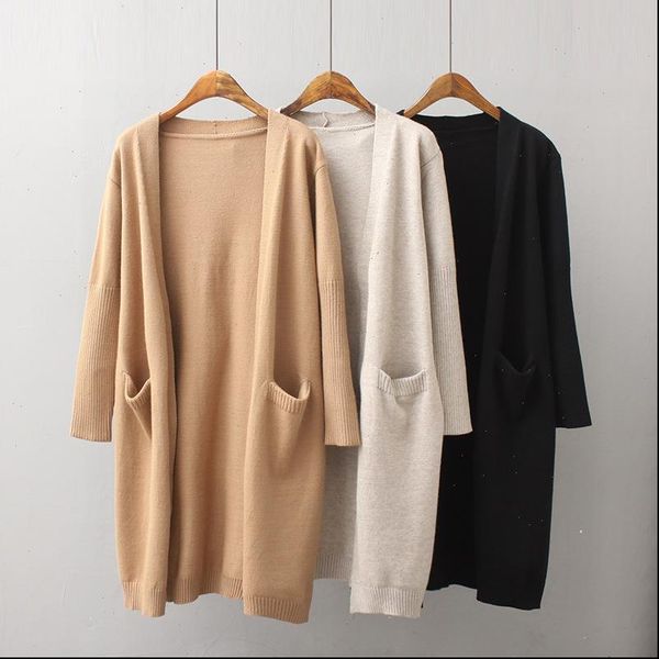 fashion cardigans casual long women sweater knitted spring autumn loose solid color pocket design outwear, White;black
fashion cardigans casual long women sweater knitted spring autumn loose solid color pocket design outwear, White;black