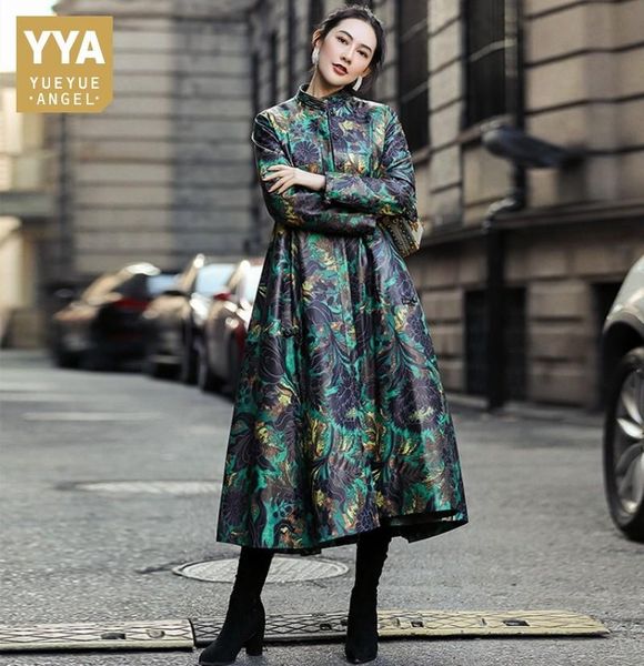 women's leather & faux genuine women down coats designer medium length printed stand collar single breasted loose female trench cloak, Black
women's leather & faux genuine women down coats designer medium length printed stand collar single breasted loose female trench cloak, Black