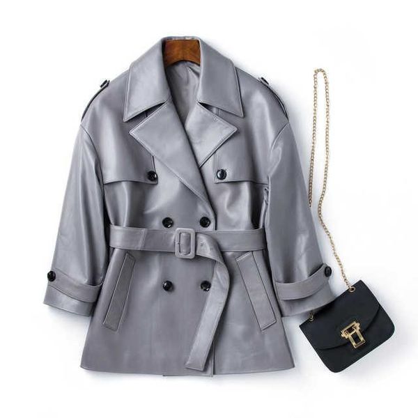women's leather & faux genuine jacket women bouble breasted 100% real sheepskin sheep runway designer luxury trench outerwear coat, Black
women's leather & faux genuine jacket women bouble breasted 100% real sheepskin sheep runway designer luxury trench outerwear coat, Black