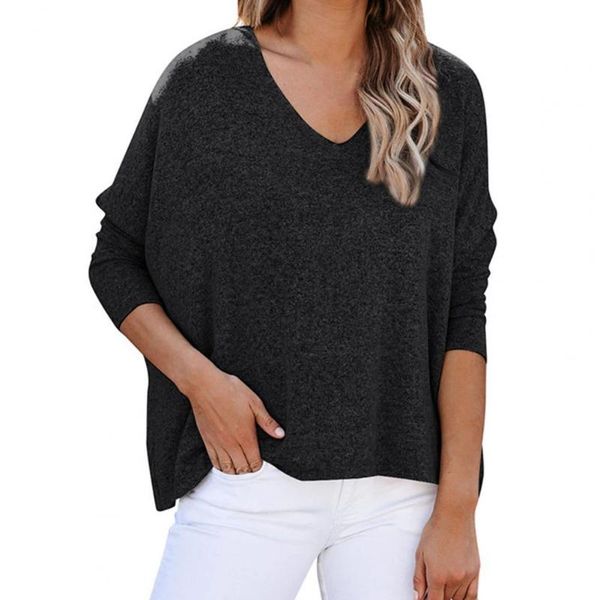 women's t-shirt loose women cotton solid color batwing sleeve autumn winter v neck long ladies casual clothing, White
women's t-shirt loose women cotton solid color batwing sleeve autumn winter v neck long ladies casual clothing, White