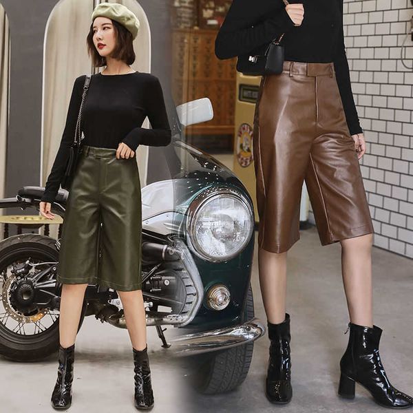 women's jeans fashion leather pants women high waist knee length fall winter straight wide leg pu pants vintage l39m, Blue
women's jeans fashion leather pants women high waist knee length fall winter straight wide leg pu pants vintage l39m, Blue