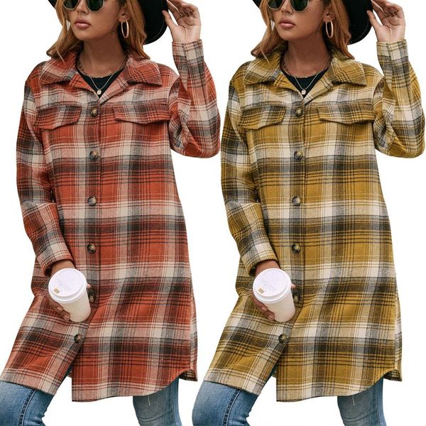 women's jackets long shirt coat classic sleeve single breasted plaid print shacket jacket, Black;brown
women's jackets long shirt coat classic sleeve single breasted plaid print shacket jacket, Black;brown