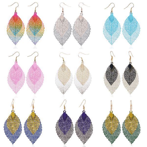 colorful leaf drop dangle earrings for women boho long hollow earings fashion jewelry, Silver
colorful leaf drop dangle earrings for women boho long hollow earings fashion jewelry, Silver