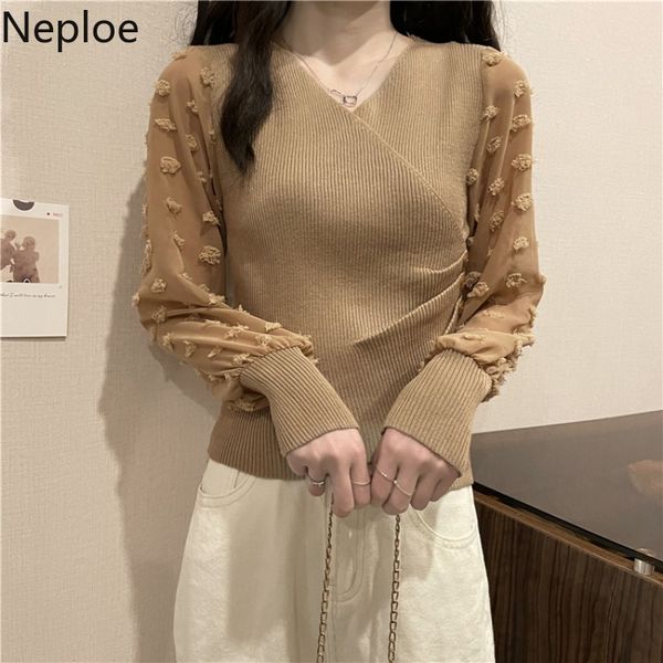 neploe woman sweaters casual v-neck temperament patchwork knitted pullover korean style slim fit long sleeve all match sueter 210422, White;black
neploe woman sweaters casual v-neck temperament patchwork knitted pullover korean style slim fit long sleeve all match sueter 210422, White;black