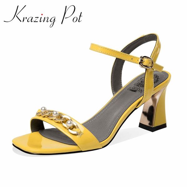 krazing pot big size cow patent leather square toe high heel solid pearl beading metal fasteners buckle straps women sandals l57 dress shoes, Black
krazing pot big size cow patent leather square toe high heel solid pearl beading metal fasteners buckle straps women sandals l57 dress shoes, Black