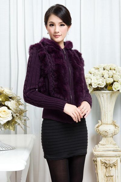 women's fur & faux genuine real natural coat hooded cardigan sweater women fashion jacket, Black
women's fur & faux genuine real natural coat hooded cardigan sweater women fashion jacket, Black