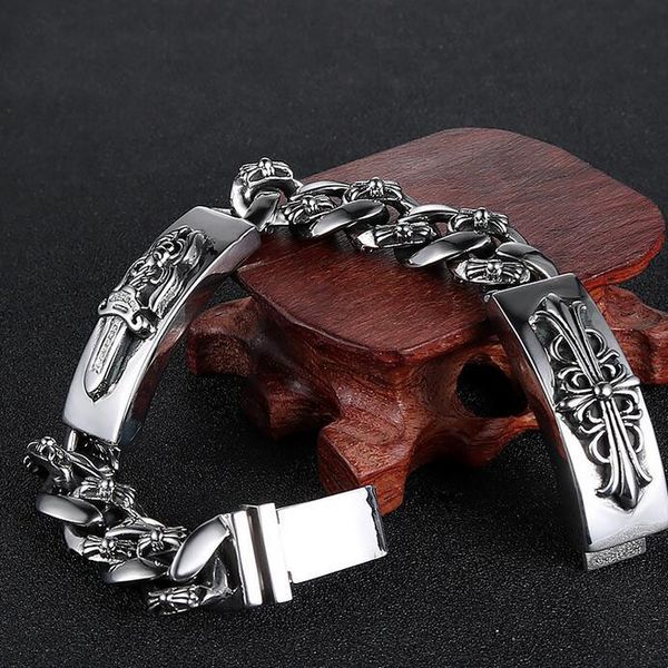 2styles vintage punk mens chain link charm bracelets hip-hop titanium steels bracelet stainless steel personality jewelry accessories gifts, Golden;silver
2styles vintage punk mens chain link charm bracelets hip-hop titanium steels bracelet stainless steel personality jewelry accessories gifts, Golden;silver