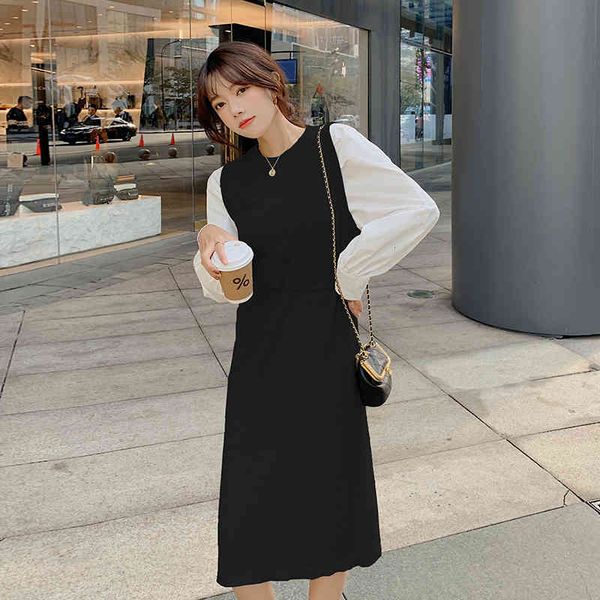 casual dresses korea new autumn and winter splicing shirt sleeve long slim knitting frenulum dress medium length style 7wu2, Black;gray
casual dresses korea new autumn and winter splicing shirt sleeve long slim knitting frenulum dress medium length style 7wu2, Black;gray