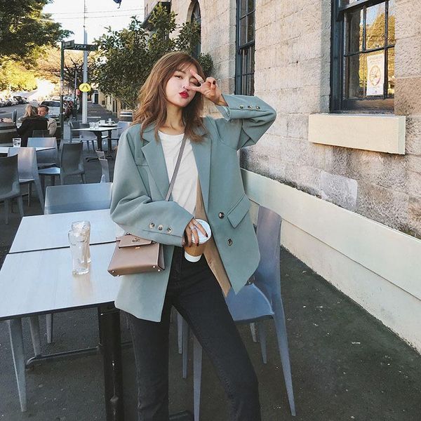 women's suits & blazers real po of small suit korean version relaxed and casual in autumn 2021, White;black
women's suits & blazers real po of small suit korean version relaxed and casual in autumn 2021, White;black