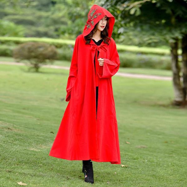 women's trench coats 2021 spring chinese style large size cloak long section windbreaker autumn women embroidered hooded v798, Tan;black
women's trench coats 2021 spring chinese style large size cloak long section windbreaker autumn women embroidered hooded v798, Tan;black