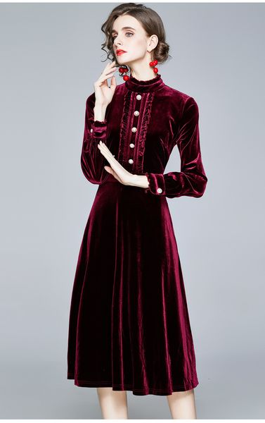 casual dresses women autumn & winter elegant velvet dress festa long vintage office party robe femme designer vestido, Black;gray
casual dresses women autumn & winter elegant velvet dress festa long vintage office party robe femme designer vestido, Black;gray