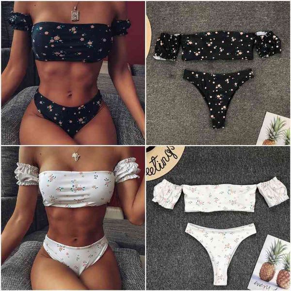 selling two-piece swimsuits womens printed sleeved high-waisted bikini bathing suit women high waist thong bikini, White;black
selling two-piece swimsuits womens printed sleeved high-waisted bikini bathing suit women high waist thong bikini, White;black