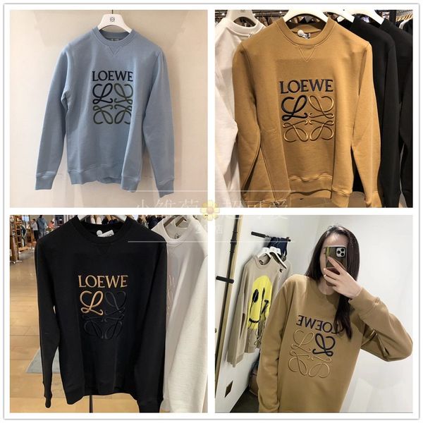 loewe / luo yiwei classic chest embroidery pattern color matching loose round neck sweater for men and women, Black
loewe / luo yiwei classic chest embroidery pattern color matching loose round neck sweater for men and women, Black