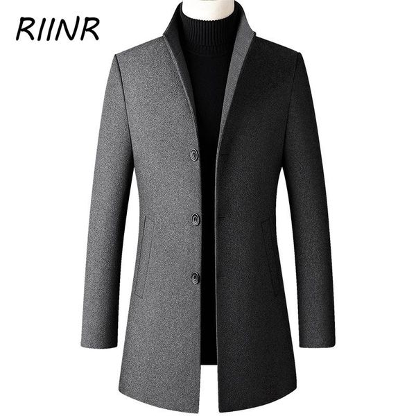 men's wool & blends riinr 2021 woolen coat autumn and winter mid-length classic solid color business trench, Black
men's wool & blends riinr 2021 woolen coat autumn and winter mid-length classic solid color business trench, Black