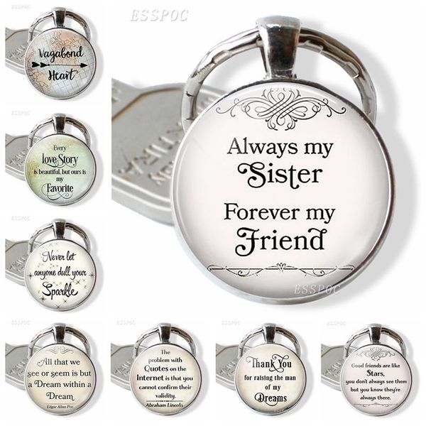 keychains always my sister forever friend quote glass dome cabochon jewelry friends friendship keychain women men pendant gift, Silver
keychains always my sister forever friend quote glass dome cabochon jewelry friends friendship keychain women men pendant gift, Silver