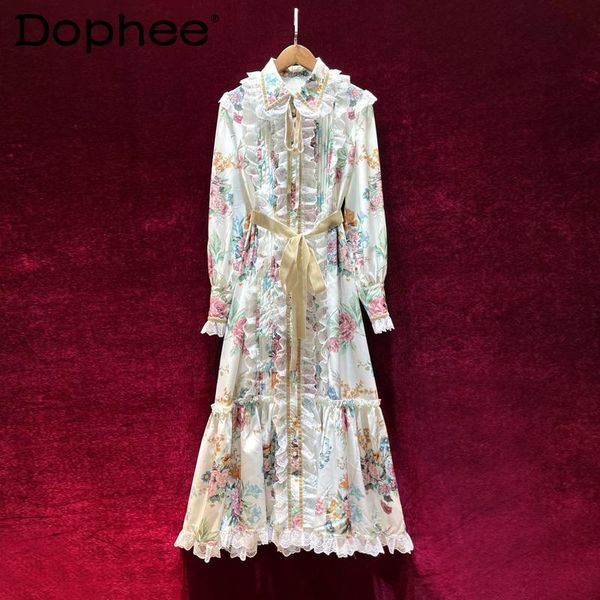 casual dresses elegant retro printed ruffled lace stitching maxi dress floral bandage slim waist party women 2021 spring summer vestidos, Black;gray
casual dresses elegant retro printed ruffled lace stitching maxi dress floral bandage slim waist party women 2021 spring summer vestidos, Black;gray