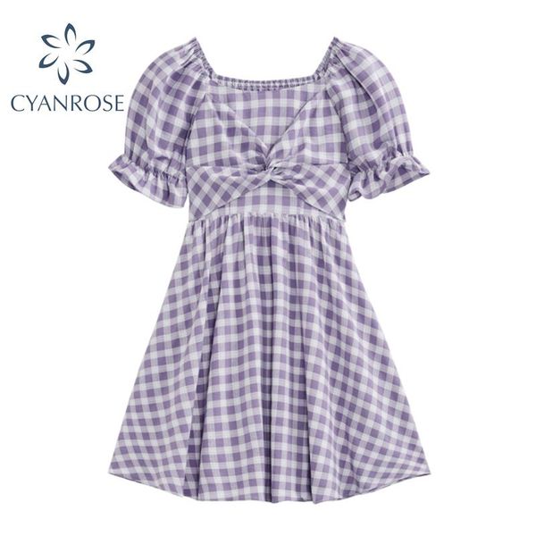 casual dresses sweet purple plaid crop dress women elastic vintage bownot elegant mori girl korean 2021 summer preppy style vestidos, Black;gray
casual dresses sweet purple plaid crop dress women elastic vintage bownot elegant mori girl korean 2021 summer preppy style vestidos, Black;gray
