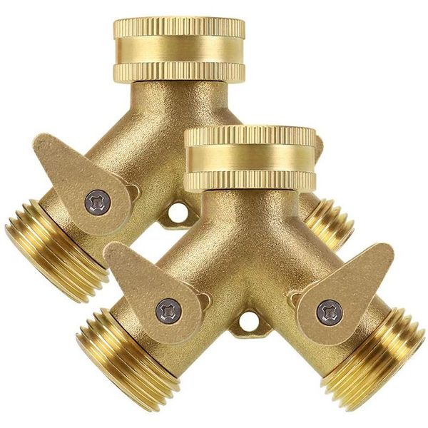 2-way heavy-duty brass hose distributor garden connector with comfortable handle-hose 2 valves (2 pack) watering equipments
2-way heavy-duty brass hose distributor garden connector with comfortable handle-hose 2 valves (2 pack) watering equipments