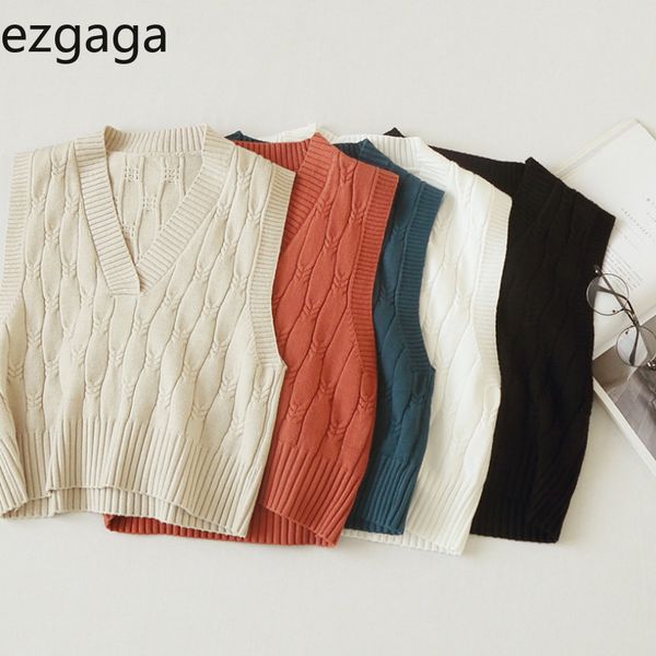 ezgaga winter new v-neck sweater vest women casual sleeveless solid ladies knitted all-match waistcoat fashion pullover 210430, Black;white
ezgaga winter new v-neck sweater vest women casual sleeveless solid ladies knitted all-match waistcoat fashion pullover 210430, Black;white